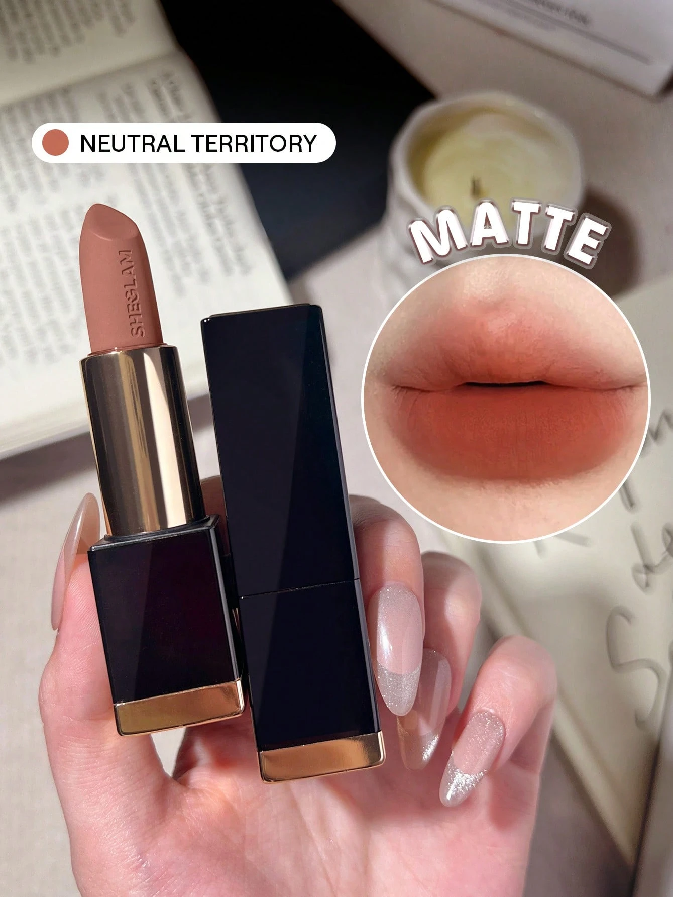 رژ لب جامد و مات و مخملی شیگلم SHEGLAM Matte Allure Lipstick-Neutral کد 2736