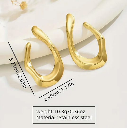 گوشواره استیل ضد زنگ طرح هندسی کد 2665