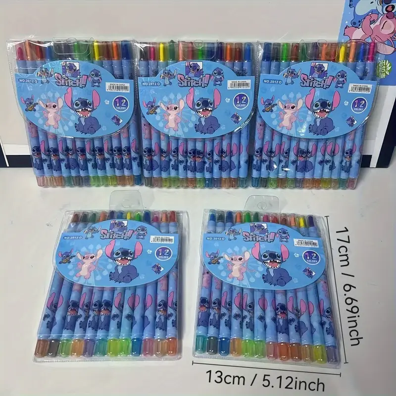 بسته 12عددی ماژیک رنگی طرح استیچ (Stitch) کد 2558