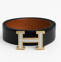 کمربند چرم مردانه مدل H (Hermes) کد 1026