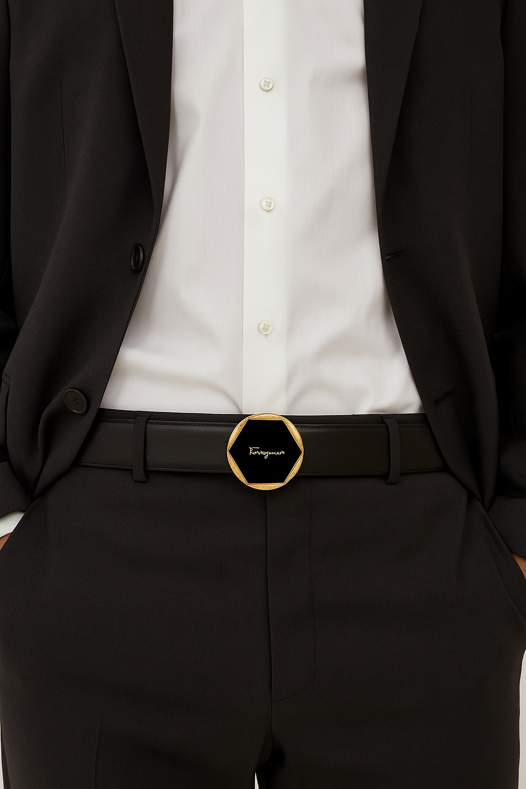 کمربند چرم مردانه مدل Ferragamo کد 1027