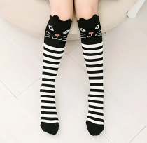 1 جفت جوراب ساق بلند دخترانه طرح Stripe کد 3066 (7.06)