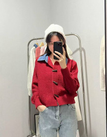 بلوز بافت یقه جین گرم بالا زنانه کد 417480