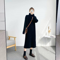 پیراهن بافت یقه اسکی گرم بالا زنانه کد 417490