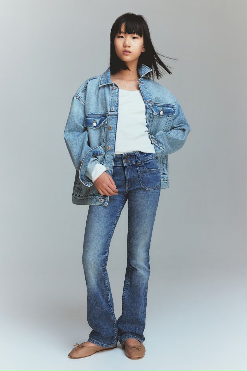 شلوار جینز بوت کات دخترانه 29239 سایز 8 تا 15 سال مارک H&M
