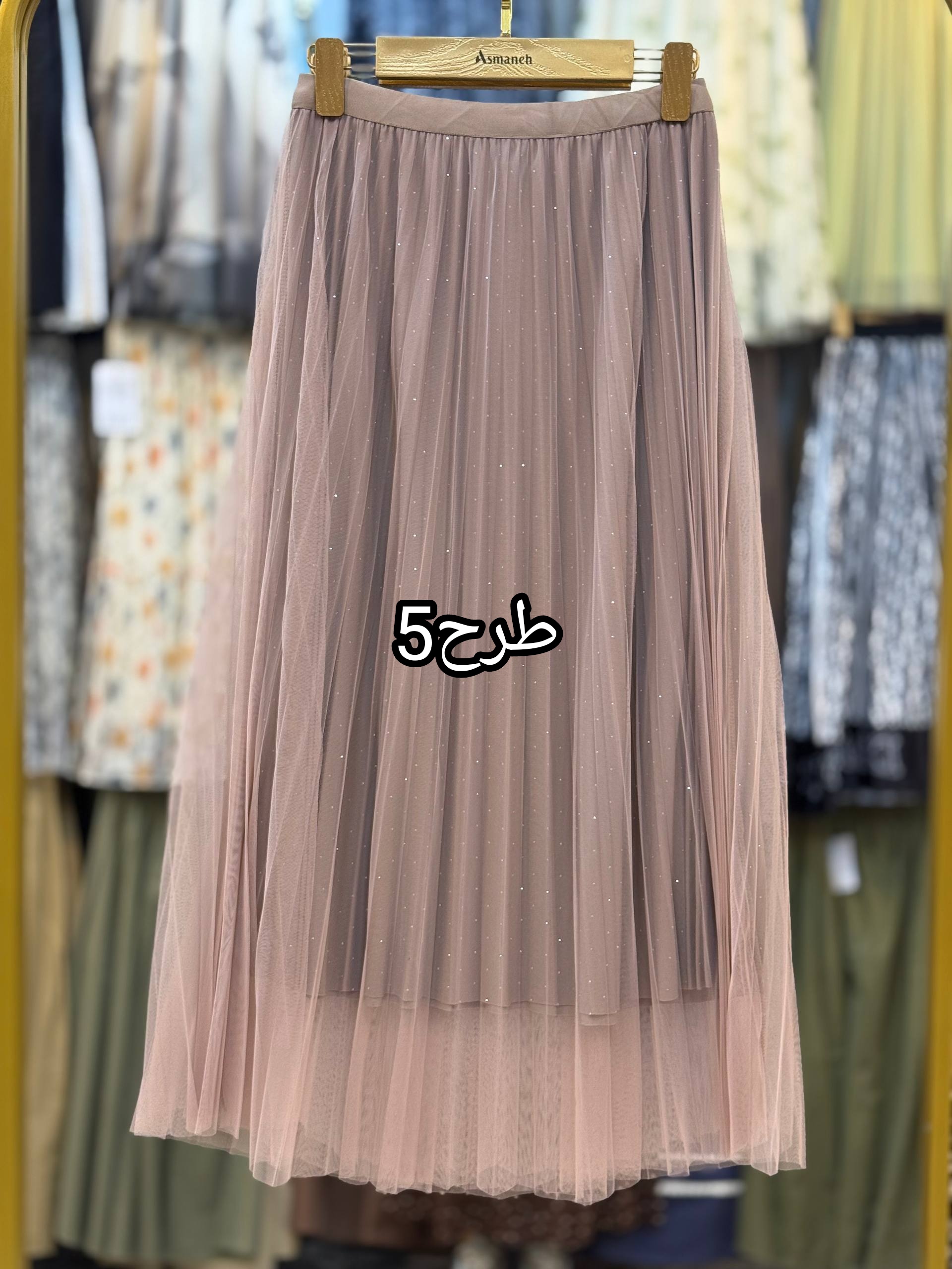 دامن پلیسه نگین دار زنانه کد 418565