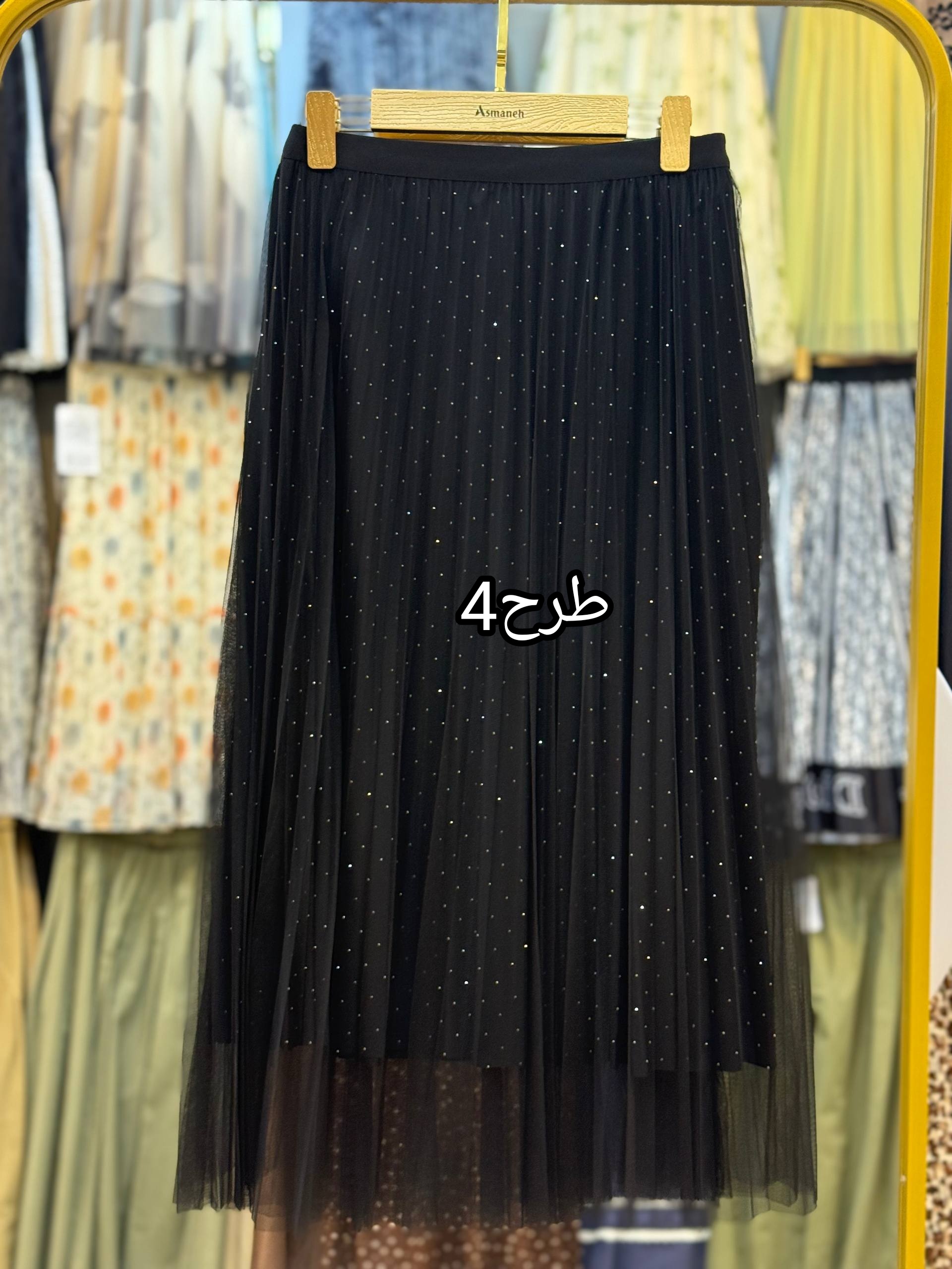 دامن پلیسه نگین دار زنانه کد 418565