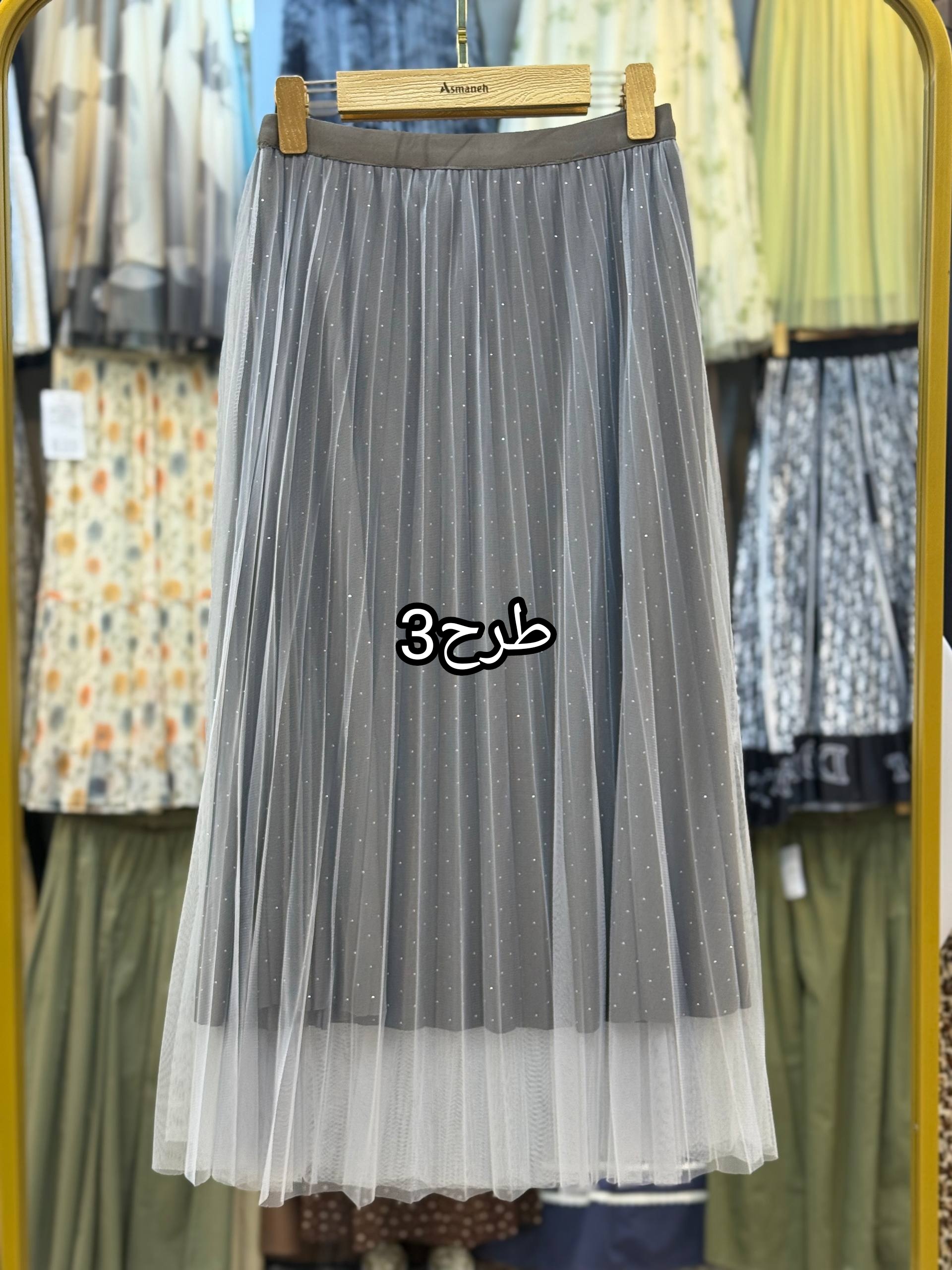 دامن پلیسه نگین دار زنانه کد 418565