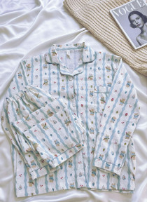 ست دو تیکه موسیلین نخی آستین بلند زنانه کد 418625