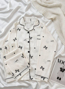 ست دو تیکه موسیلین نخی آستین بلند زنانه کد 418628