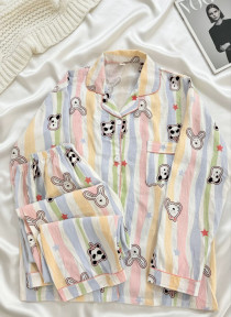 ست دو تیکه موسیلین نخی آستین بلند زنانه کد 418629