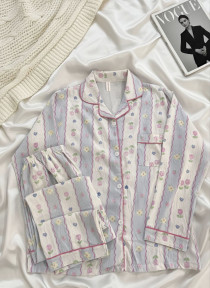 ست دو تیکه موسیلین نخی آستین بلند زنانه کد 418630