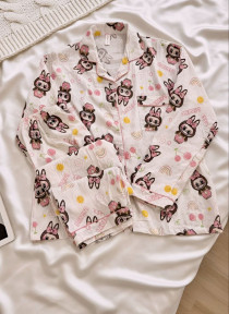 ست دو تیکه موسیلین نخی آستین بلند زنانه کد 418637