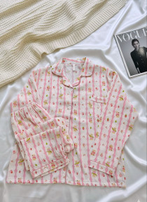 ست دو تیکه موسیلین نخی آستین بلند زنانه کد 418640