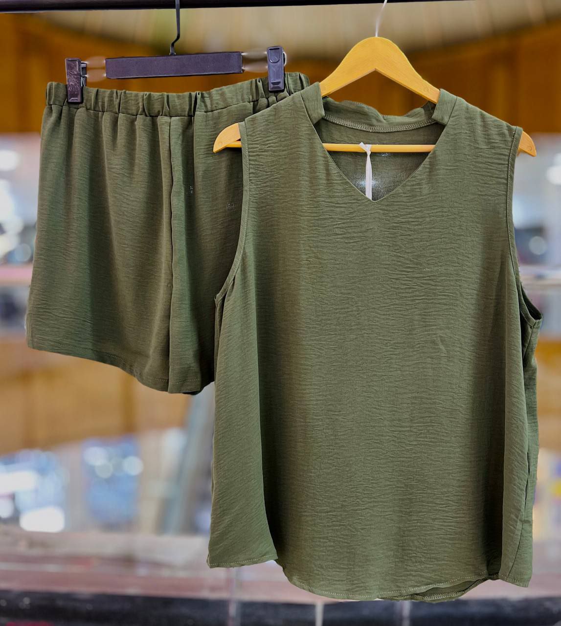 ست دو تیکه بلوز شورتک زنانه مارک shein کد 418642