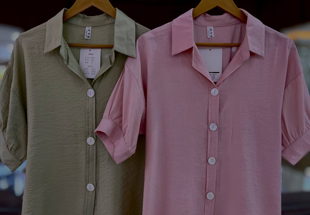 شومیز آستین کوتاه کرپ نخ زنانه کد 418647