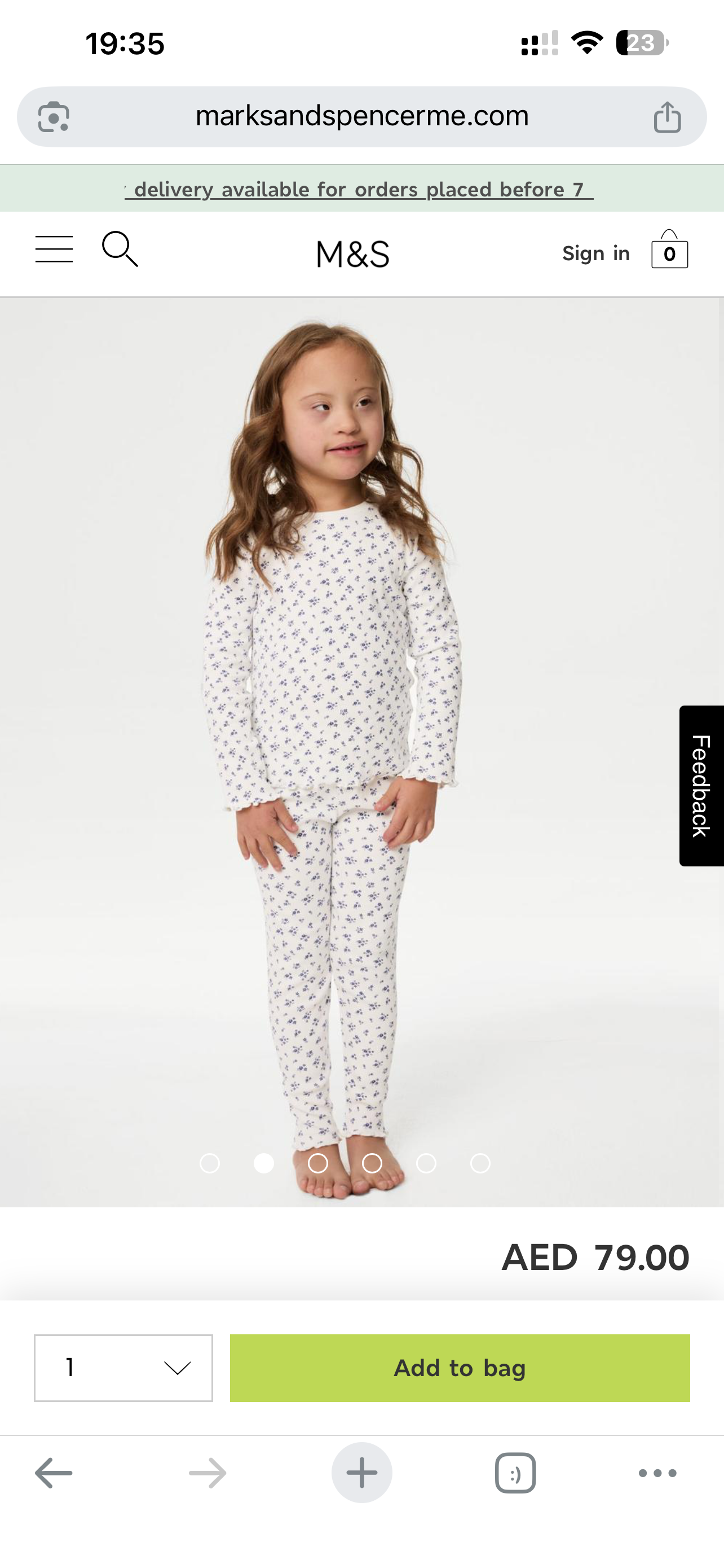 ست دخترانه 29495 سایز 1 تا 8 سال مارک M&S