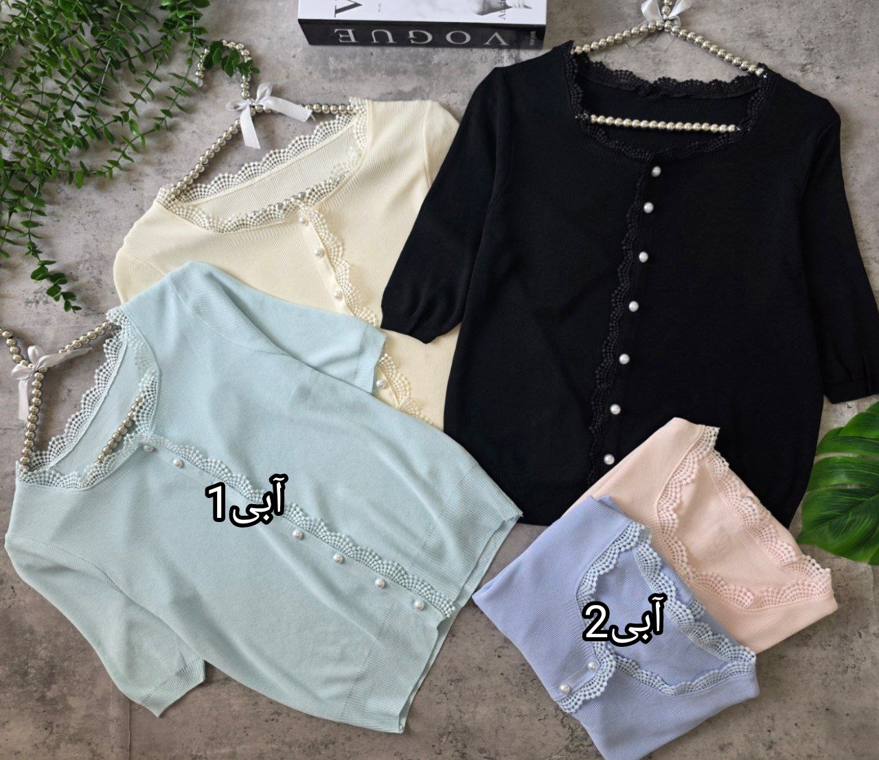 بلوز بافت کریستال آستین کوتاه زنانه کد 418650