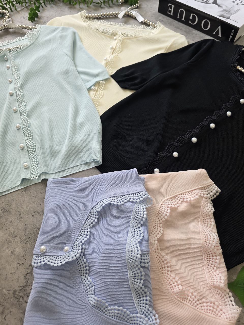 بلوز بافت کریستال آستین کوتاه زنانه کد 418650