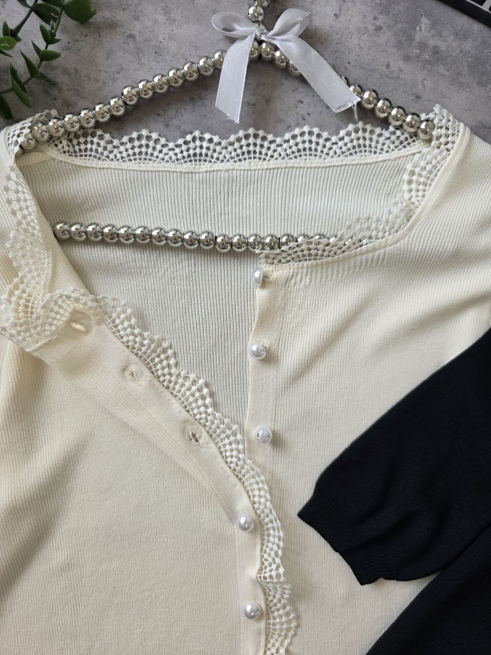 بلوز بافت کریستال آستین کوتاه زنانه کد 418650