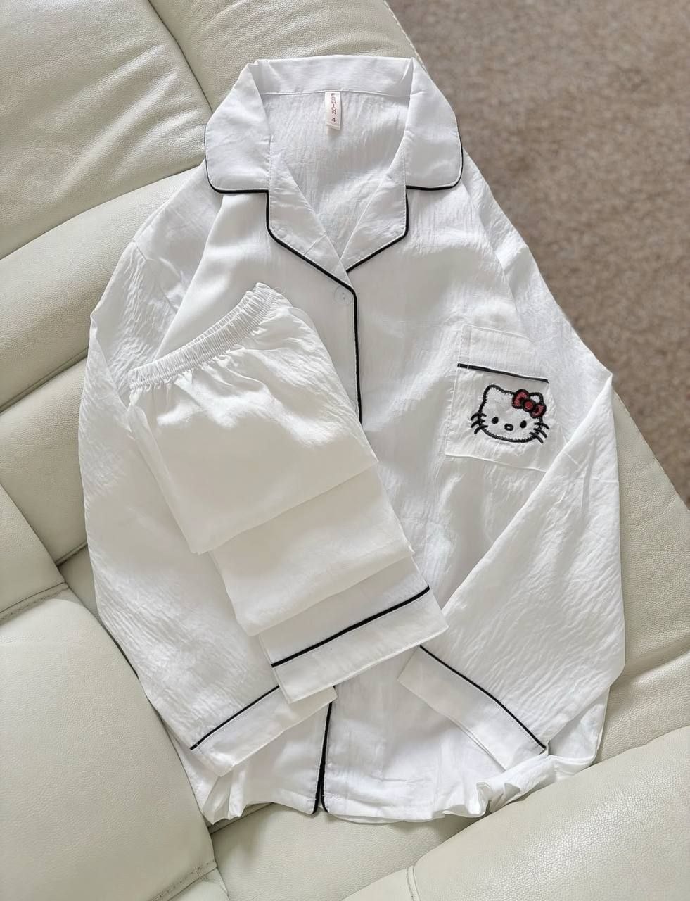 ست دو تیکه موسلین نخی آستین بلند زنانه کد 418713