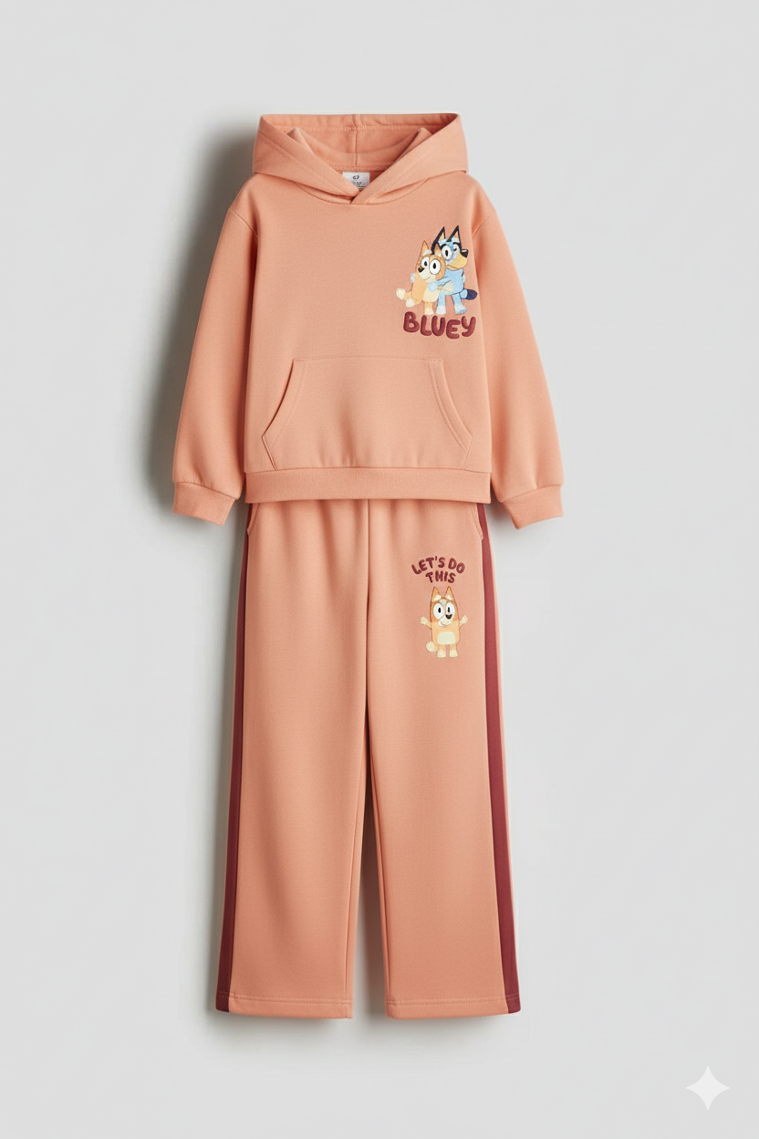 ست هودی و شلوار دخترانه 29603 سایز 2 تا 10 سال کد 4 مارک H&M