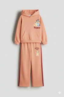 ست هودی و شلوار دخترانه 29603 سایز 2 تا 10 سال کد 4 مارک H&M