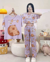 ست سه تیکه تیشرت کراپ شلوار دخترانه کد 418768