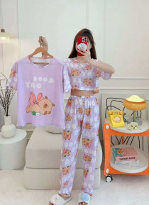 ست سه تیکه تیشرت کراپ شلوار دخترانه کد 418771