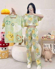 ست سه تیکه تیشرت کراپ شلوار دخترانه کد 418773