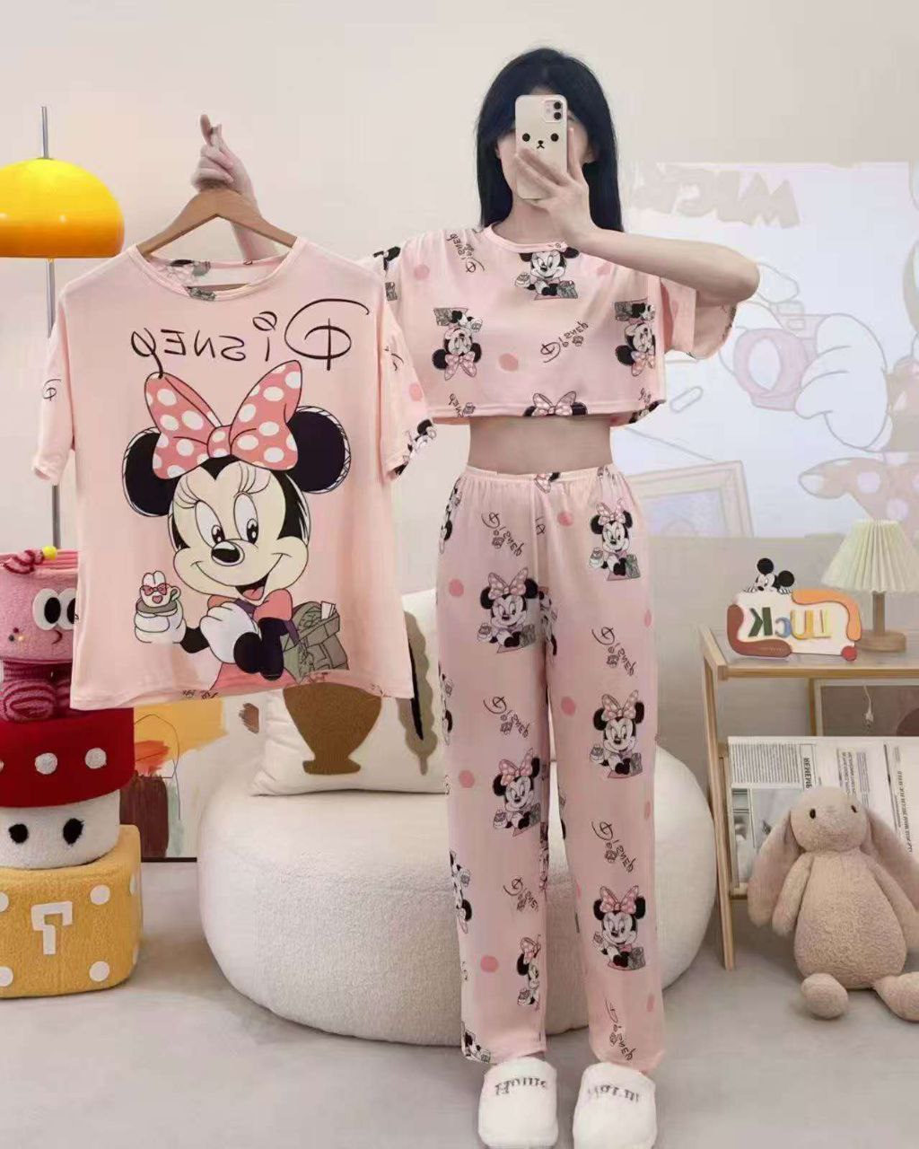 ست سه تیکه تیشرت کراپ شلوار دخترانه کد 418779