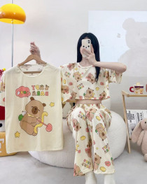 ست سه تیکه تیشرت کراپ شلوار دخترانه کد 418786