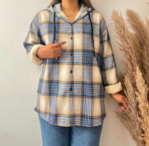 شومیز چهارخونه داخل خز زنانه کد 418838