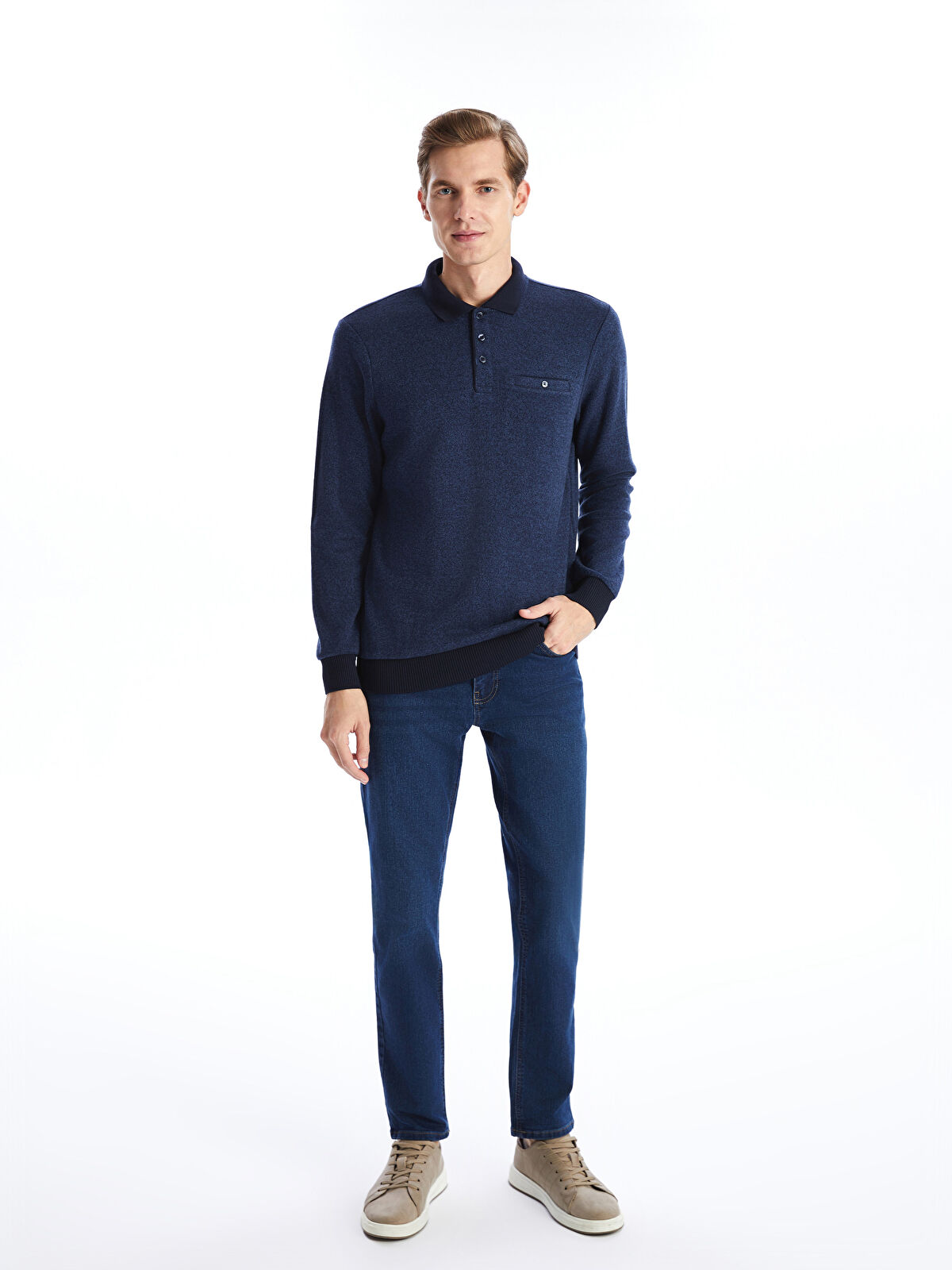 بافت یقه دار مردانه 29731 مارک LC WAIKIKI