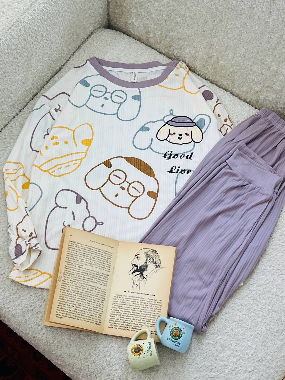 ست دو تیکه نخی دخترانه کد 419079