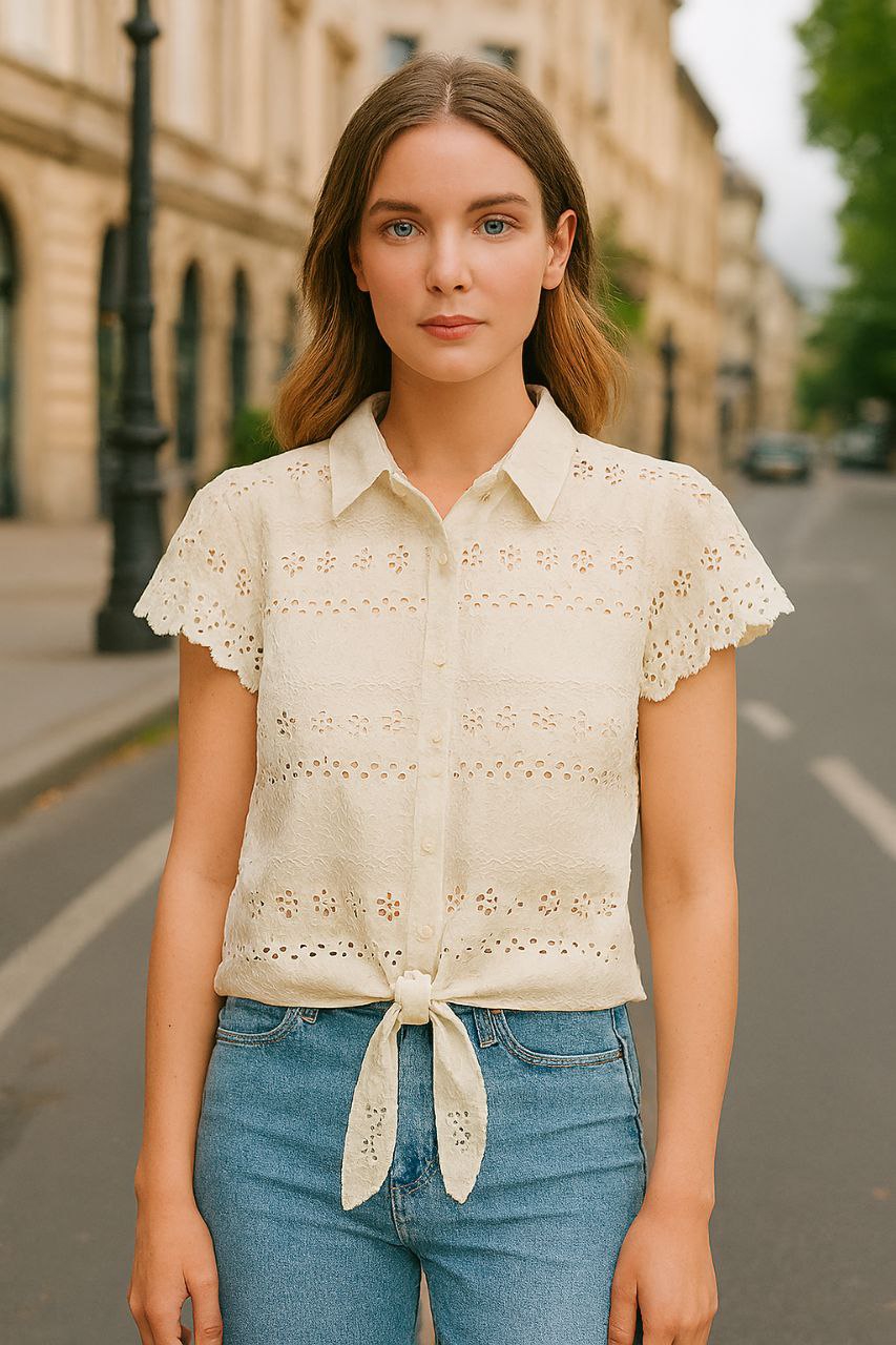 شومیز خامه دوزی زنانه کد 419339