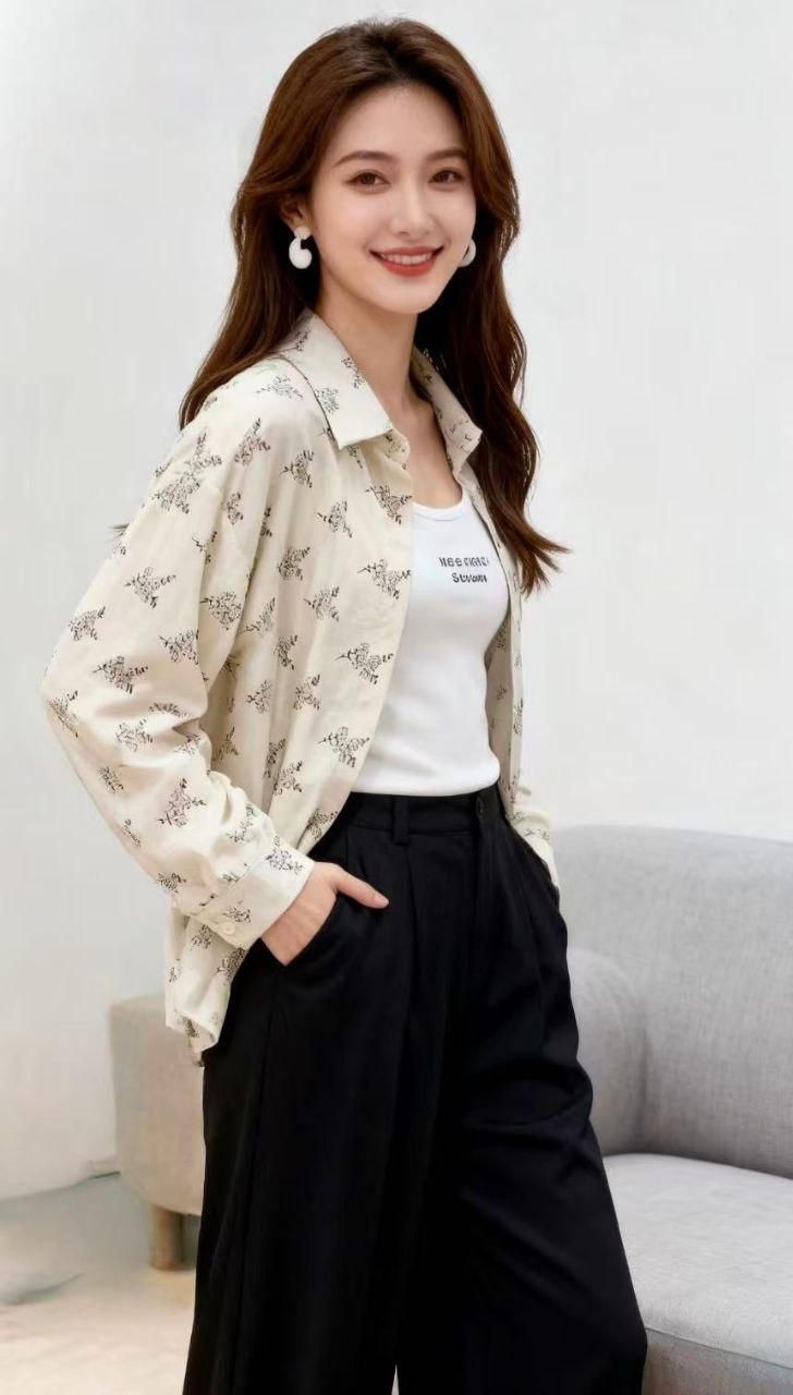 شومیز مجلسی گلدار نخی زنانه کد 419340