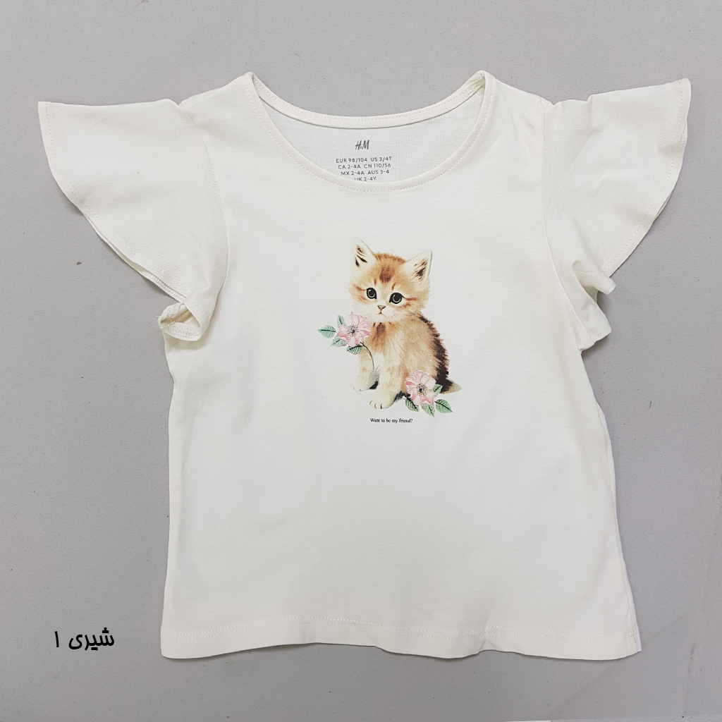 تی شرت دخترانه 30724 سایز 1.5 تا 12 سال مارک H&M