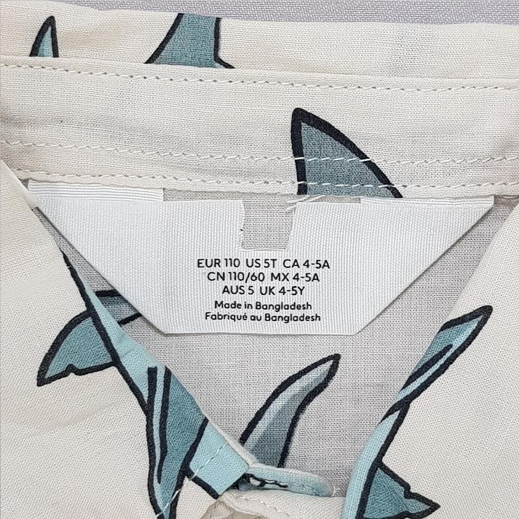 پیراهن پسرانه 31207 سایز 1.5 تا 9 سال مارک H&M