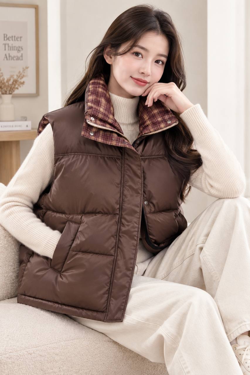 پافر پایین گت دار طرح چرم زنانه کد 420434