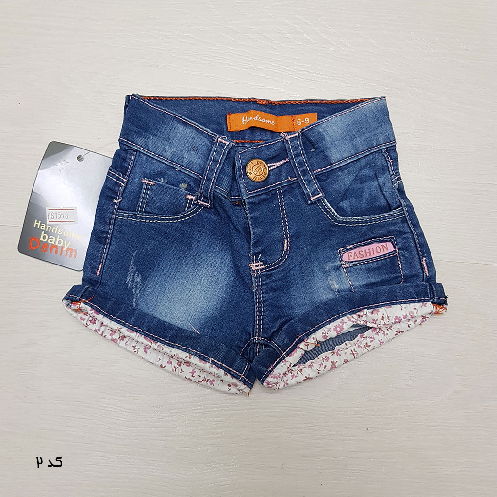 شلوارک جینز دخترانه 110243 سایز 6 تا 36 ماه مارک Denim