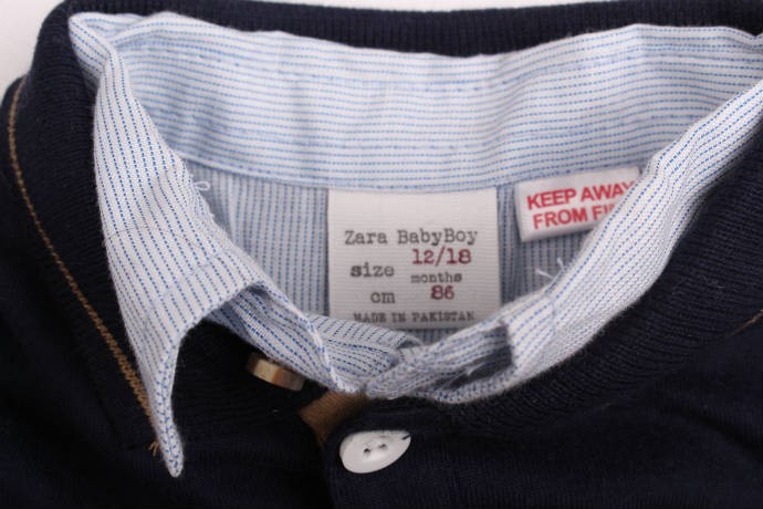 بلوز پسرانه 12353 سایز 6 تا 24 ماه مارک ZARA