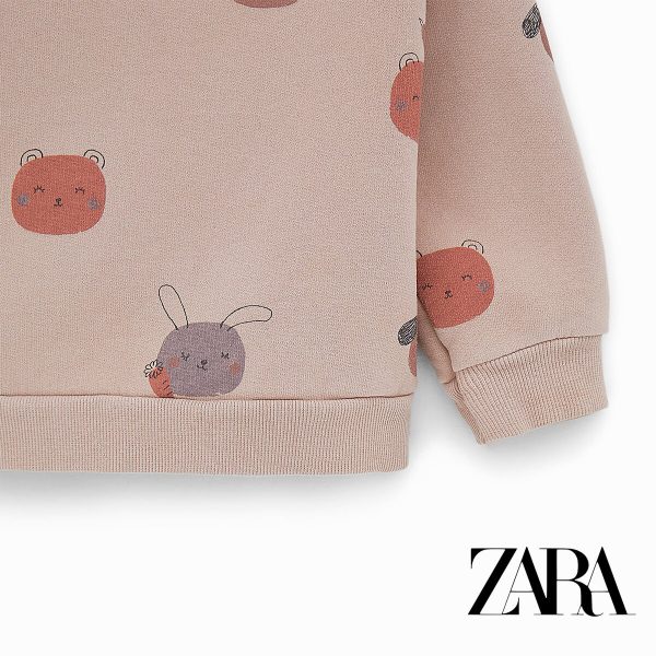 پلیور توپنبه ای دخترانه 25858 سایز 3 ماه تا 4 سال مارک ZARA