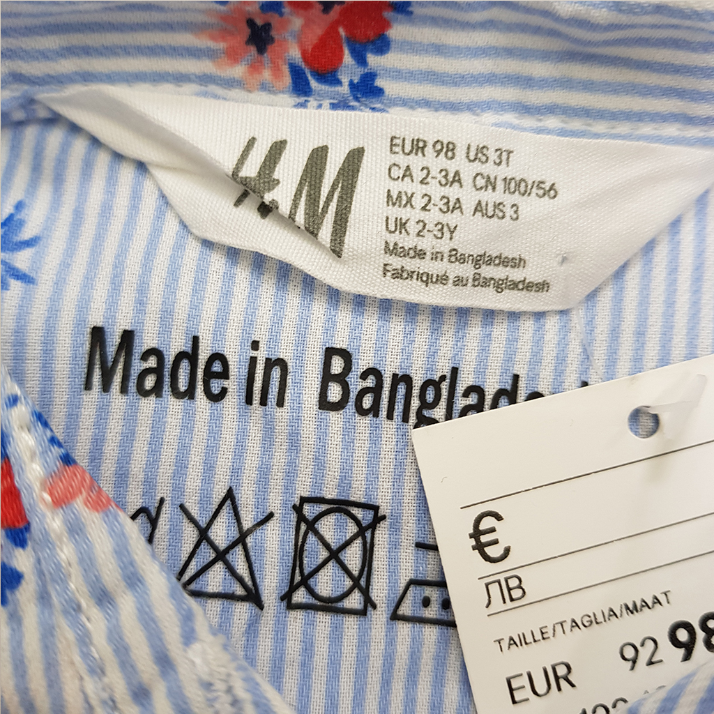 مانتو دخترانه 33414 سایز 1.5 تا 10 سال مارک H&M   *