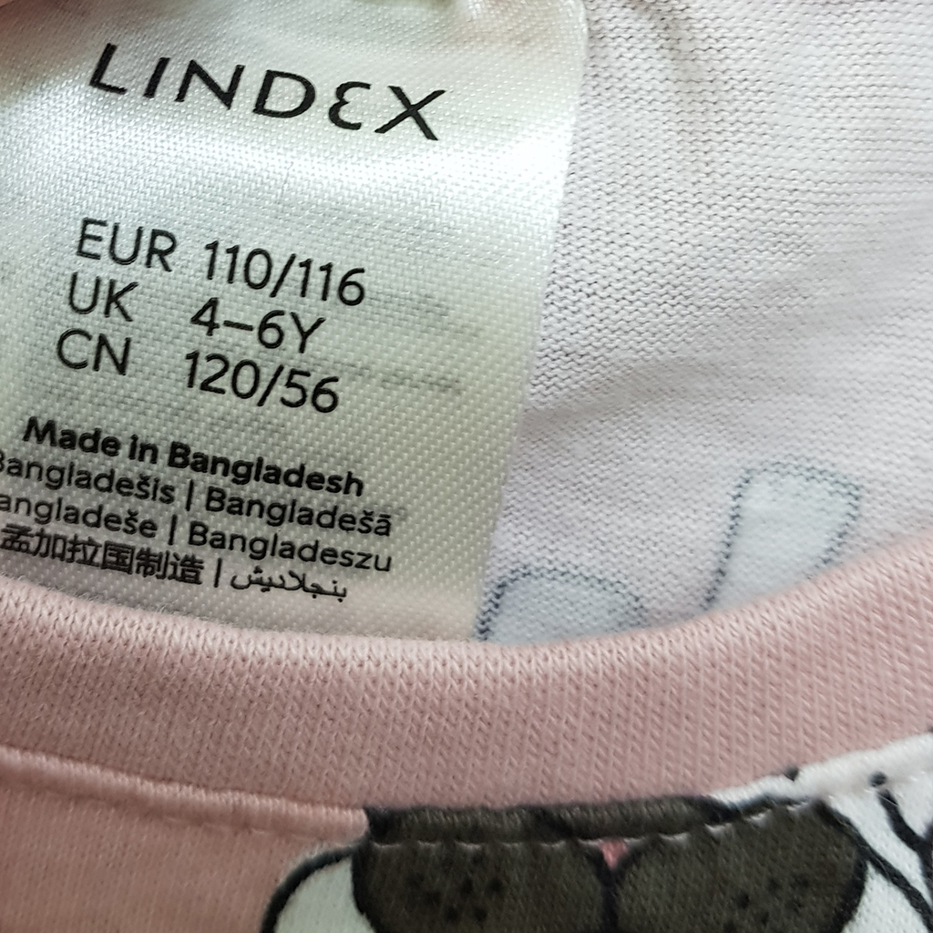 تی شرت دخترانه 35224 سایز 5 تا 14 سال کد 6 مارک Lindex