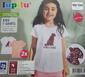 تی شرت دو عددی دخترانه 35996 سایز 18 ماه تا 6 سال مارک LUPILU
