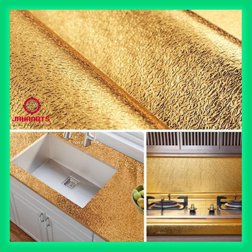 برچسب فویلی کابینت و کشو آشپزخانه 5 متری طلایی کد 801660