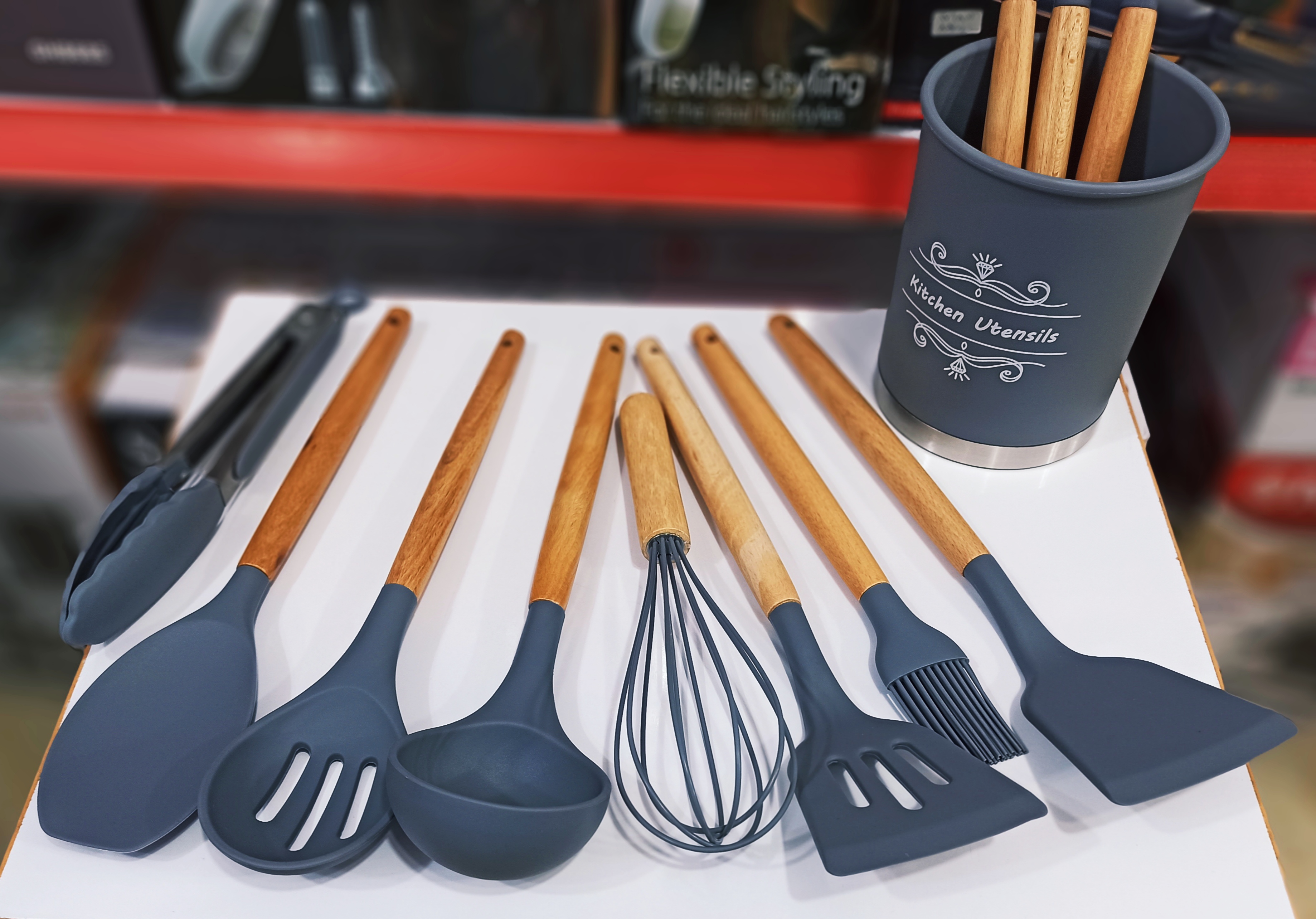 ست کفگیر و ملاقه سیلیکونی آشپزخانه UTENSIL SET کد 801749
