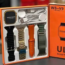 ساعت هوشمند الترا مدل WS V9 با۴ بند و دو شارژر کد 802067