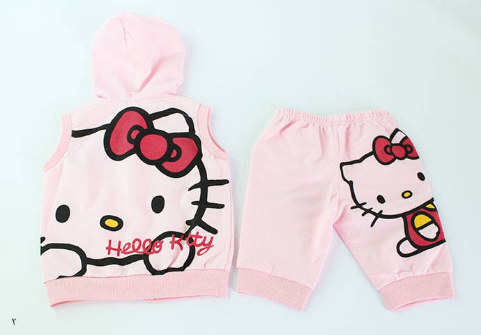 ست سویشرت و شلوارک 100538 سایز 2 تا 10 سال مارک Hello Kitty